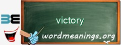 WordMeaning blackboard for victory